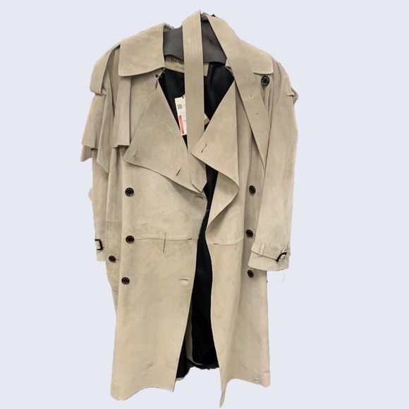 Burberry Kyrewood Suede Trench Coat Size Large - Picture 3 of 7